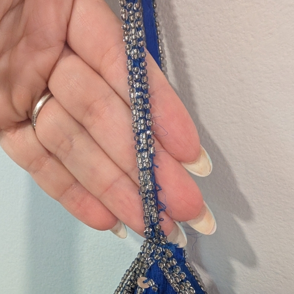 Roberta Bridal Blue Spaghetti Strap Cocktail Dress - Picture 6 of 9